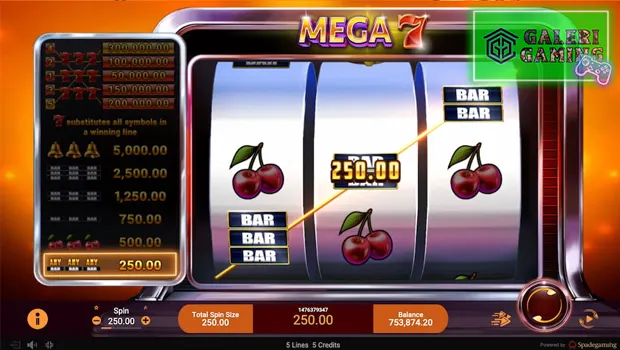 Mega Sevens di Ruby8000 Slot Sensasi Terjun Ganda